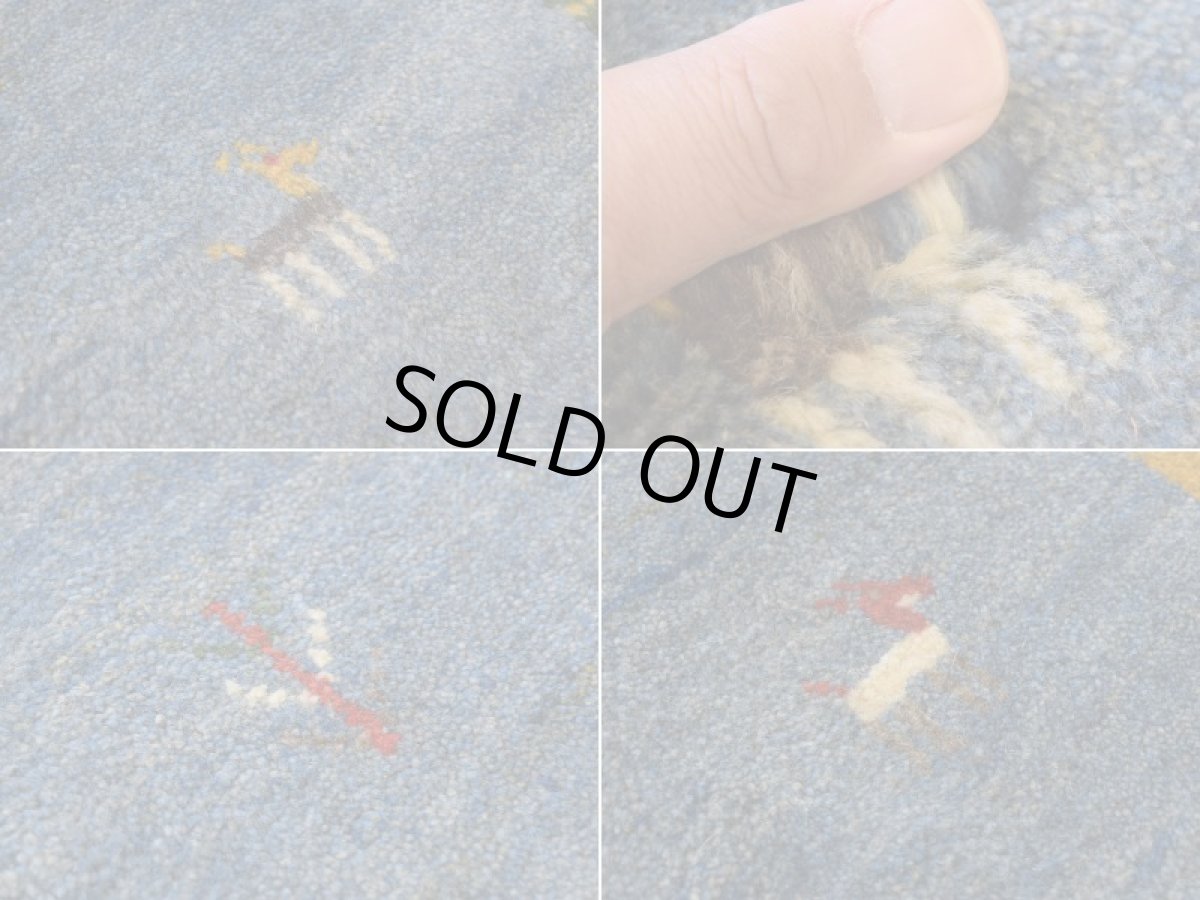 画像15: 新品 ペルシャ ギャッベ 縦1.8m 横1.1m 2㎡ 〜2帖 2人掛けソファ サイズ 172 × 110 cm No.1942 肉厚 天然 草木染 ウール ギャベ 手織り ハンドメイド ラグ 絨毯 カーペット ロリバフト リビングルームソファ足元やベッドサイドに パッチワーク系デザイン インディゴブルー  マルチカラー n-1942-172110s002-062 (15)