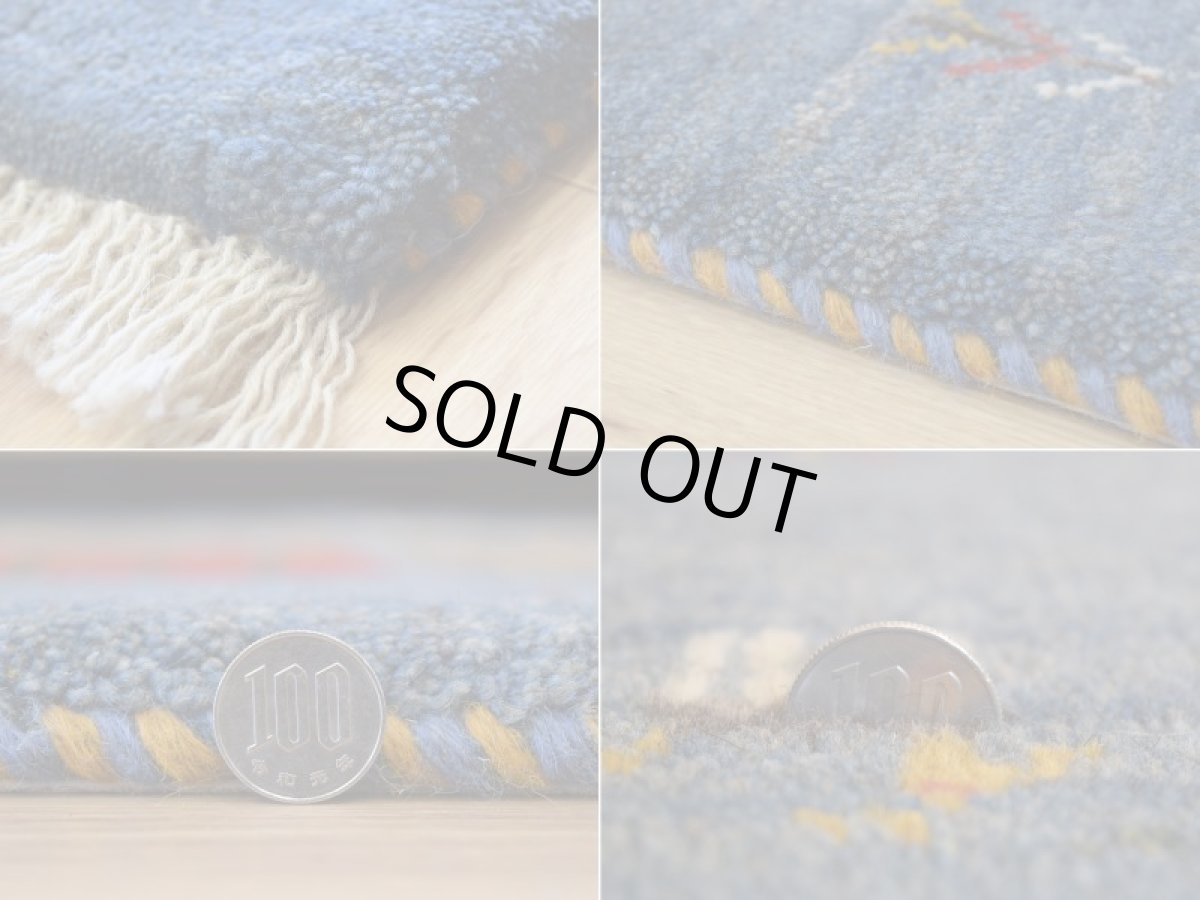 画像20: 新品 ペルシャ ギャッベ 縦1.8m 横1.1m 2㎡ 〜2帖 2人掛けソファ サイズ 172 × 110 cm No.1942 肉厚 天然 草木染 ウール ギャベ 手織り ハンドメイド ラグ 絨毯 カーペット ロリバフト リビングルームソファ足元やベッドサイドに パッチワーク系デザイン インディゴブルー  マルチカラー n-1942-172110s002-062 (20)