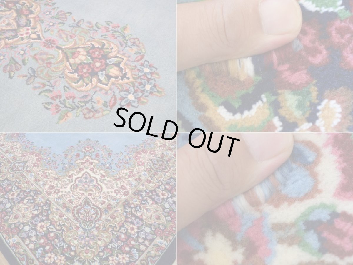 画像17: 新品 ペルシャ 絨毯 ケルマン 産 縦3m 横2m 6㎡ 〜6帖程度 リビング ダイニング 客室 3人掛けソファ コーナーソファ 大判 サイズ 298 x 200 cm No.2286 天然 ウール 手織り ハンドメイド ラグ マット カーペット ネイビー 水色 n-2286-298200s7531a4671 (17)