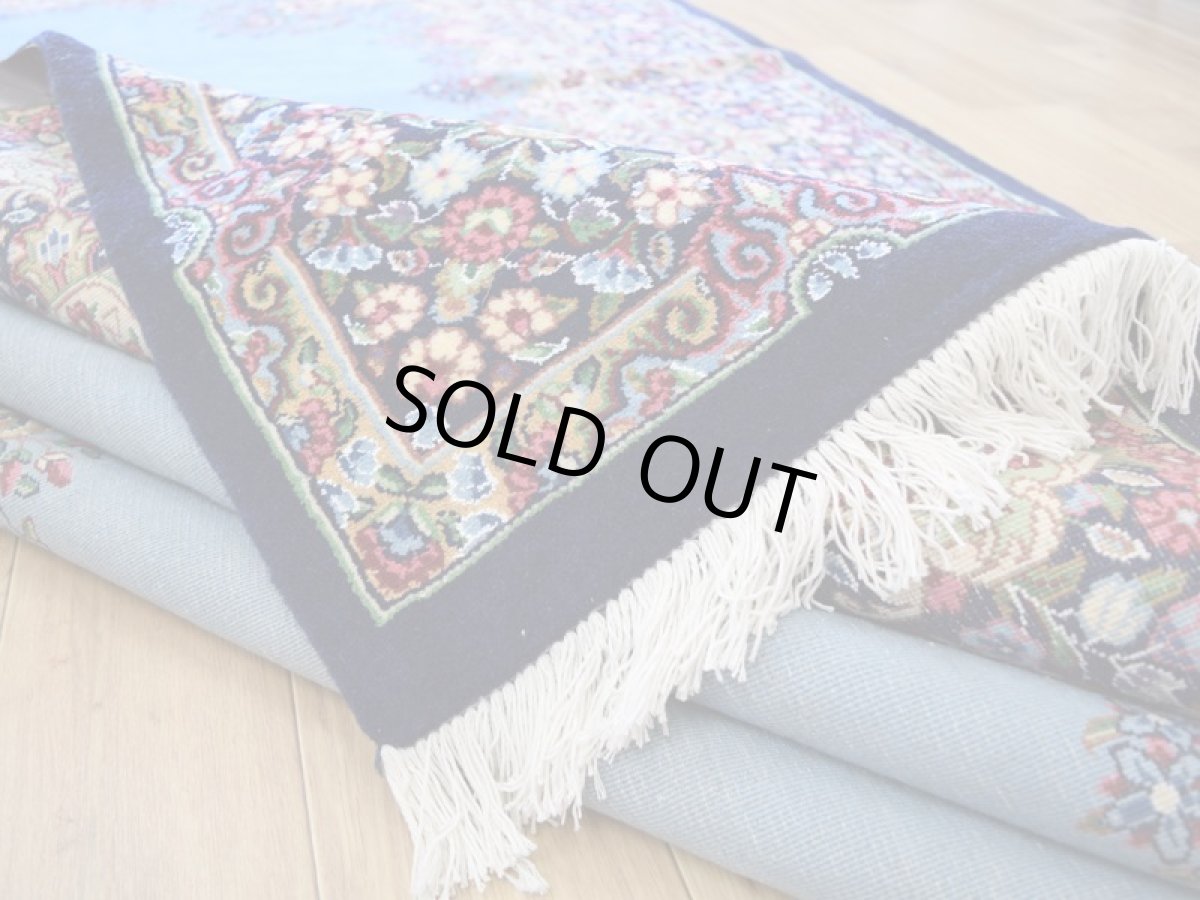 画像13: 新品 ペルシャ 絨毯 ケルマン 産 縦3m 横2m 6㎡ 〜6帖程度 リビング ダイニング 客室 3人掛けソファ コーナーソファ 大判 サイズ 298 x 200 cm No.2286 天然 ウール 手織り ハンドメイド ラグ マット カーペット ネイビー 水色 n-2286-298200s7531a4671 (13)