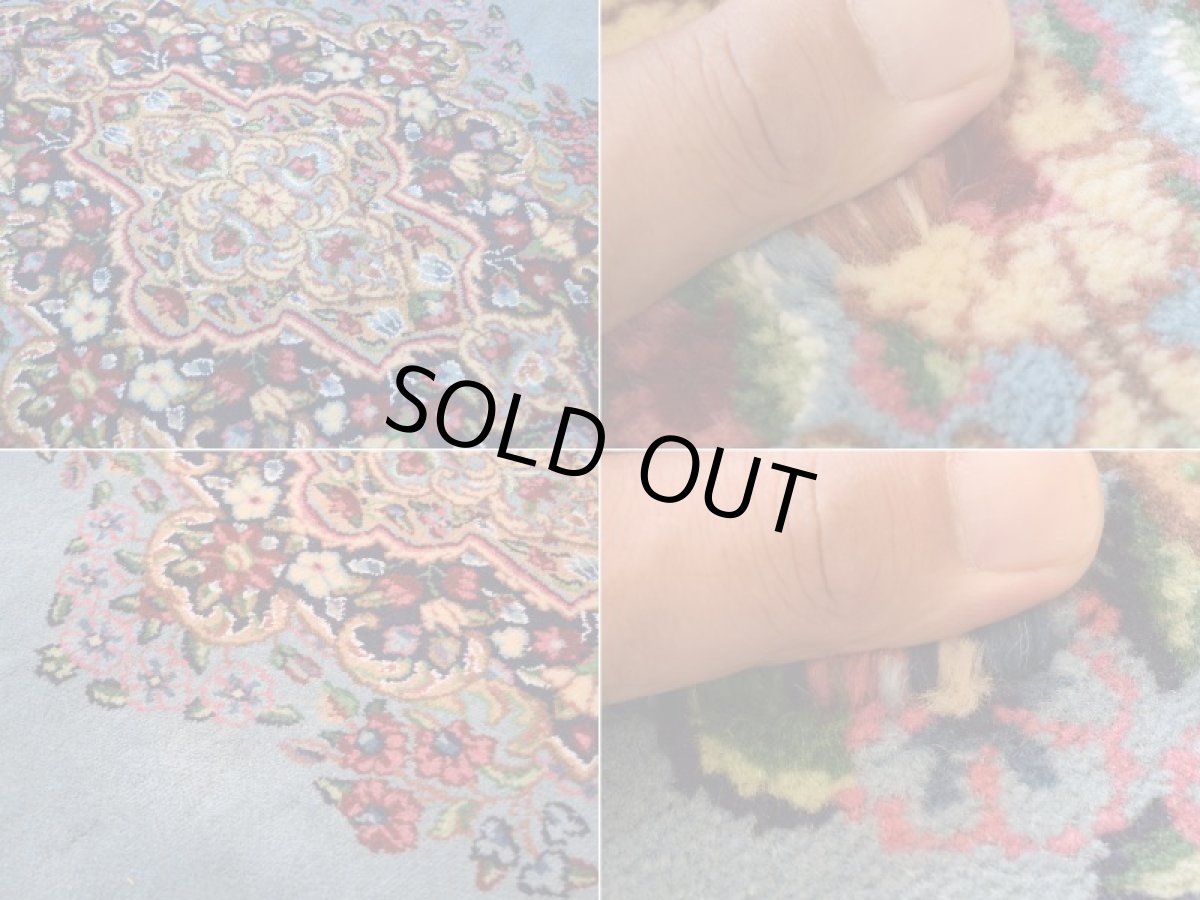 画像15: 新品 ペルシャ 絨毯 ケルマン 産 縦3m 横2m 6㎡ 〜6帖程度 リビング ダイニング 客室 3人掛けソファ コーナーソファ 大判 サイズ 298 x 200 cm No.2286 天然 ウール 手織り ハンドメイド ラグ マット カーペット ネイビー 水色 n-2286-298200s7531a4671 (15)