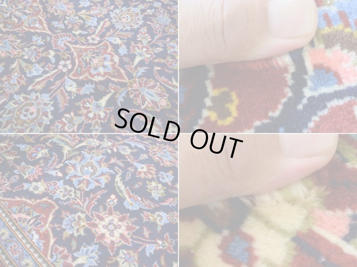 画像16: 新品 ペルシャ 絨毯 カシャーン 産 縦2.2m 横1.5m 3.1㎡ 〜2帖程度 リビング ダイニング 2-3人掛けソファ サイズ 217 x 142 cm No.2674 ウール 手織り ラグ 敷物 カーペット メダリオン 赤 濃紺 n-2674-217142h007-009 (16)