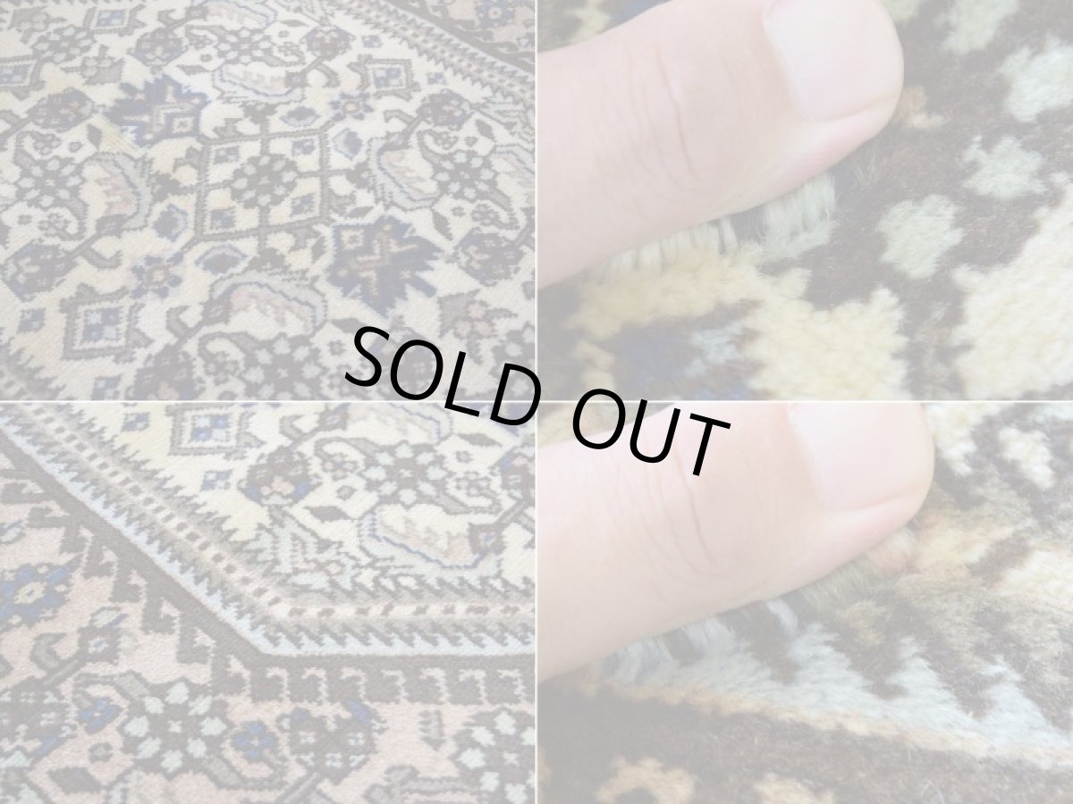 画像15: 良品 ペルシャ 絨毯 アルデビル 産 縦3m 横2m 6㎡ 〜6帖程度 リビング ダイニング 3人掛けソファ コーナーソファ 大判 サイズ 300 x 207 cm No.R383 天然 ウール 手織り トライバル ラグ 敷物 マット カーペット ヘラティ総柄 ライトブラウン ベージュ ブルー ネイビー ヴィンテージ ビンテージ b-r383-300207h083a005 (15)