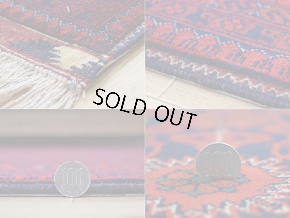 画像20: 新品 ペルシャ 部族絨毯 バルーチ 縦2m 横1.5m 3㎡ ~2帖 リビング ダイニング 2-3人掛けソファ サイズ 202 x 152 cm No.2125 ウール 手織り ハンドメイド トライバル ラグ カーペット 赤 濃紺 ダークネイビー n-2125-202152s046-038 (20)