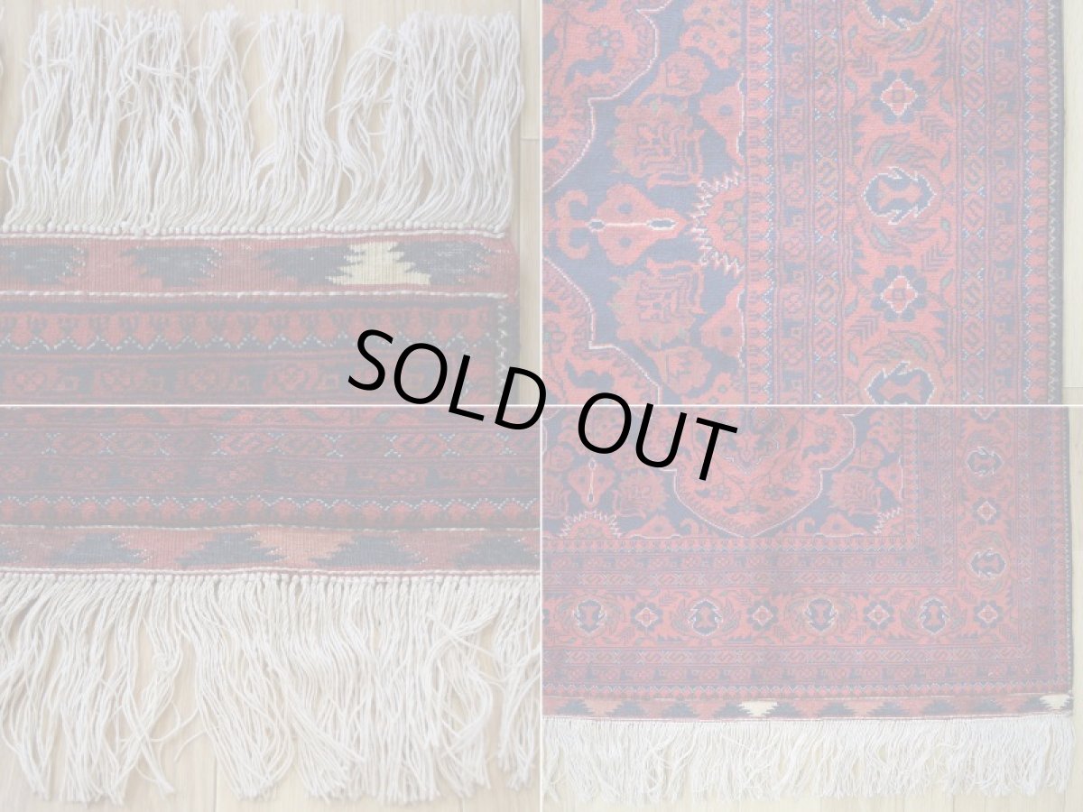 画像19: 新品 ペルシャ 部族絨毯 バルーチ 縦2m 横1.5m 3㎡ ~2帖 リビング ダイニング 2-3人掛けソファ サイズ 202 x 152 cm No.2125 ウール 手織り ハンドメイド トライバル ラグ カーペット 赤 濃紺 ダークネイビー n-2125-202152s046-038 (19)