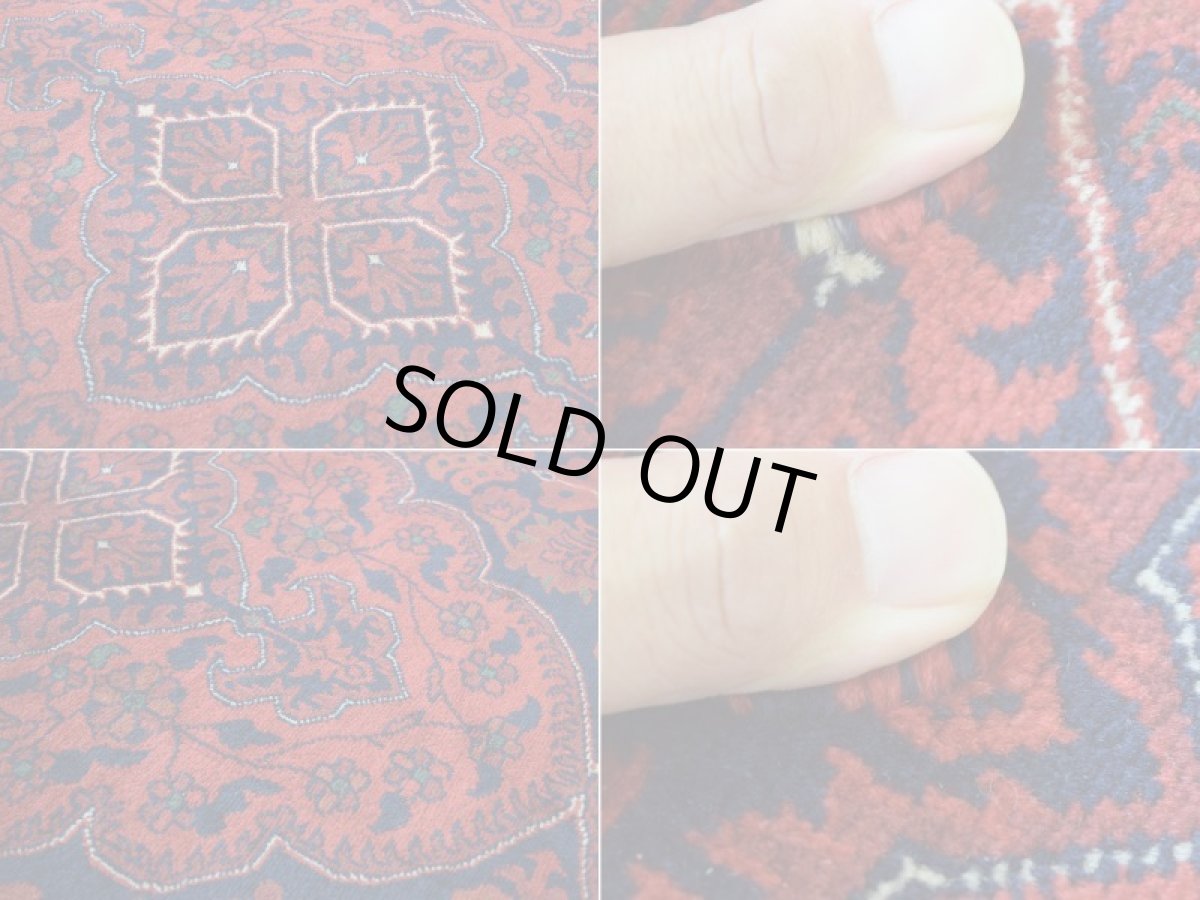 画像16: 新品 ペルシャ 部族絨毯 バルーチ 縦2m 横1.5m 3㎡ ~2帖 リビング ダイニング 2-3人掛けソファ サイズ 202 x 152 cm No.2125 ウール 手織り ハンドメイド トライバル ラグ カーペット 赤 濃紺 ダークネイビー n-2125-202152s046-038 (16)