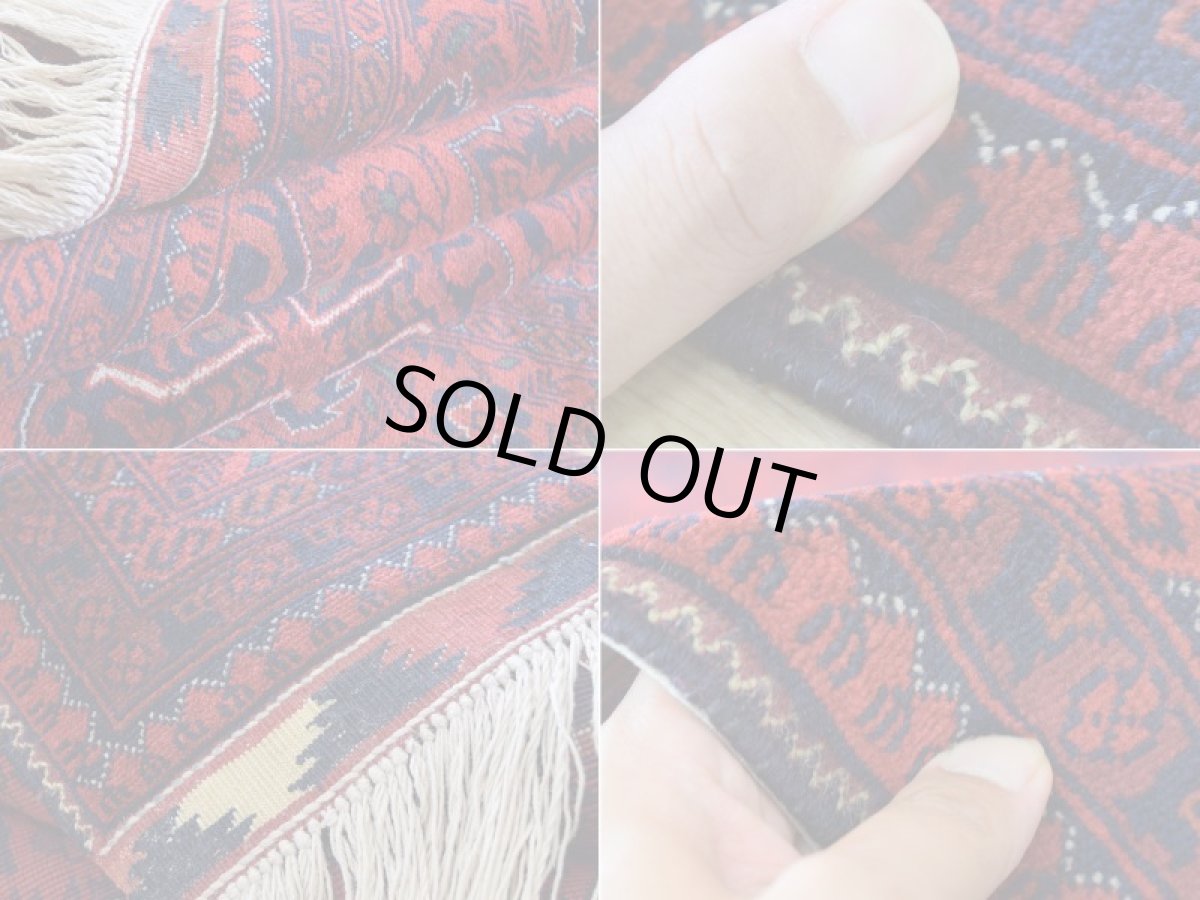 画像18: 新品 ペルシャ 部族絨毯 バルーチ 縦2m 横1.5m 3㎡ ~2帖 リビング ダイニング 2-3人掛けソファ サイズ 202 x 152 cm No.2125 ウール 手織り ハンドメイド トライバル ラグ カーペット 赤 濃紺 ダークネイビー n-2125-202152s046-038 (18)