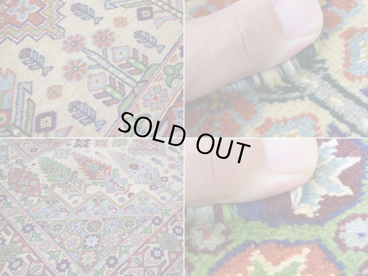 画像16: 新品 ペルシャ 部族絨毯 グーチャン 縦2m 横1.5m 2.6㎡ ~2帖 リビング ダイニング 2-3人掛けソファ サイズ 180 x 140 cm No.2142 ウール 手織り ハンドメイド トライバル ラグ カーペット 生成り ベージュ 幾何学模様 n-2142-180140s014-065 (16)