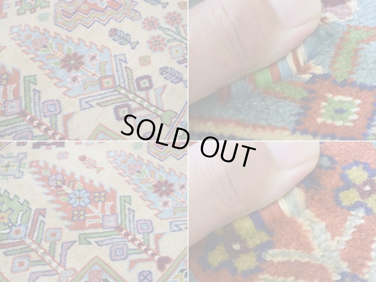 画像17: 新品 ペルシャ 部族絨毯 グーチャン 縦2m 横1.5m 2.6㎡ ~2帖 リビング ダイニング 2-3人掛けソファ サイズ 180 x 140 cm No.2142 ウール 手織り ハンドメイド トライバル ラグ カーペット 生成り ベージュ 幾何学模様 n-2142-180140s014-065 (17)