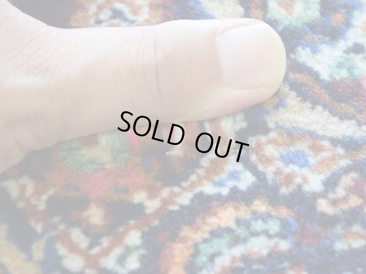 画像11: 良品 ペルシャ 絨毯 ムード 産 縦2m 横2m 3.5㎡ ~2-3帖 正方形 スクエアタイプ リビング ダイニング 2-3人掛けソファ サイズ 190 x 180 cm No.R350 ウール 手織り ハンドメイド トライバル ラグ カーペット ネイビー 茶 生成り マヒ柄 ヘラティ模様 b-r350-190180h052-033 (11)