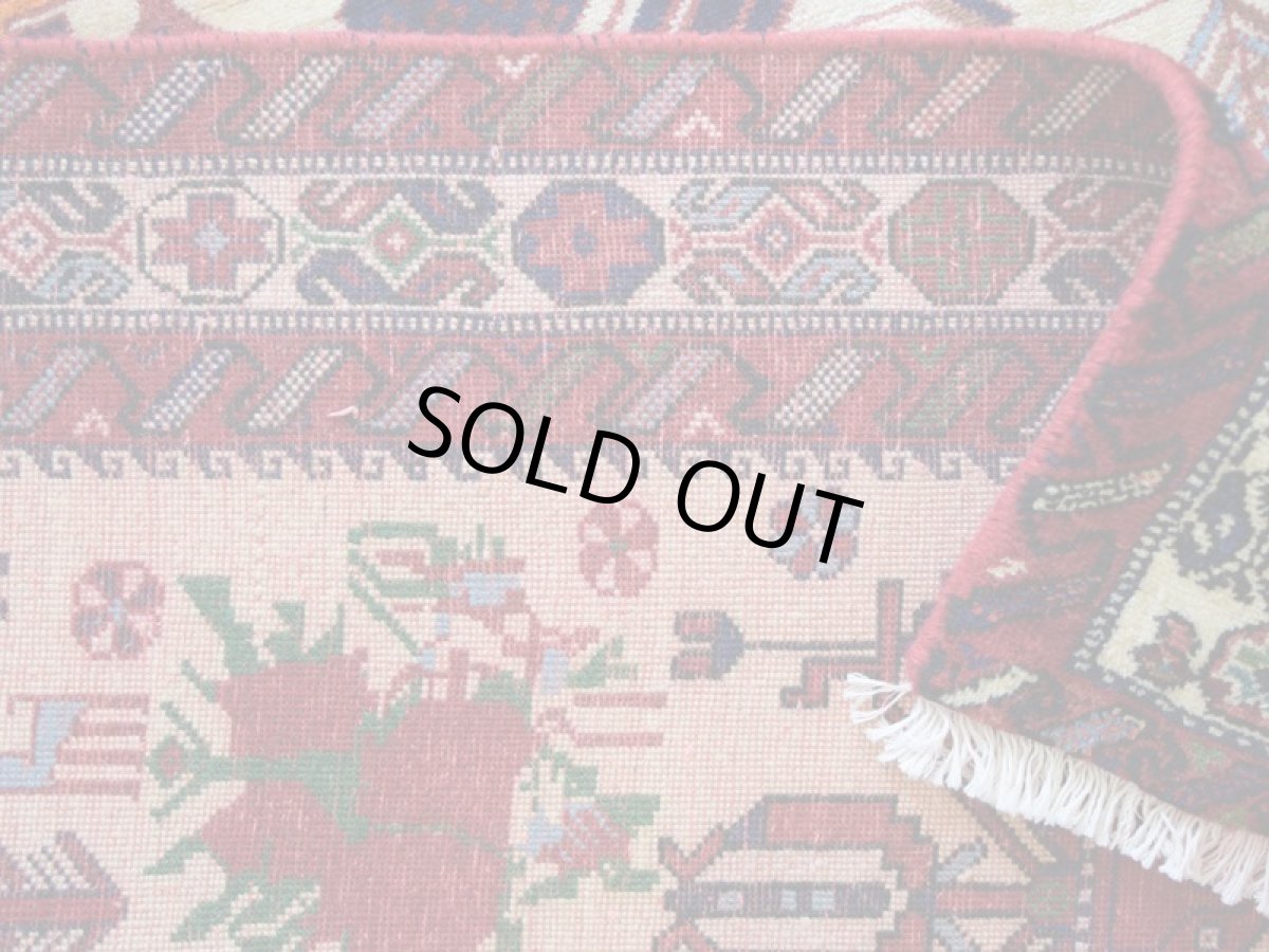 画像12: 美品 ペルシャ 部族絨毯 シールジャーン 縦2m 横1.5m 3㎡ ~2帖 リビング ダイニング 2-3人掛けソファ サイズ 200 x 135 cm No.P467 ウール 手織り ハンドメイド トライバル ラグ カーペット 生成り クリーム ベージュ 民族柄 a-p467-200135h023ab024p (12)