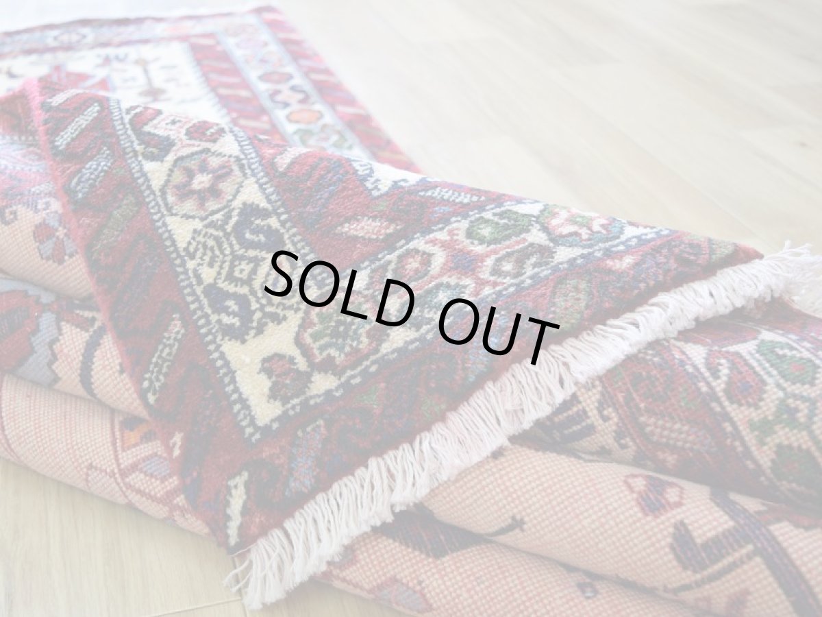 画像11: 美品 ペルシャ 部族絨毯 シールジャーン 縦2m 横1.5m 3㎡ ~2帖 リビング ダイニング 2-3人掛けソファ サイズ 200 x 135 cm No.P467 ウール 手織り ハンドメイド トライバル ラグ カーペット 生成り クリーム ベージュ 民族柄 a-p467-200135h023ab024p (11)