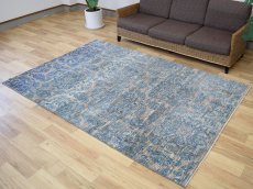 画像2: 新品 ペルシャ ギャッベ 縦2.5m 横1.7m 4㎡ 〜2-3帖程度 リビング ダイニング 2-3人掛けソファ サイズ 239 × 158 cm No.A624 肉厚 リーズバフト ウール 手織りギャベ  ハンドメイド ラグ 絨毯 カーペット グレー 原毛系  青 水色 リビングダイニングルームやベッドサイドに n-a624-239158h028a0701 (2)