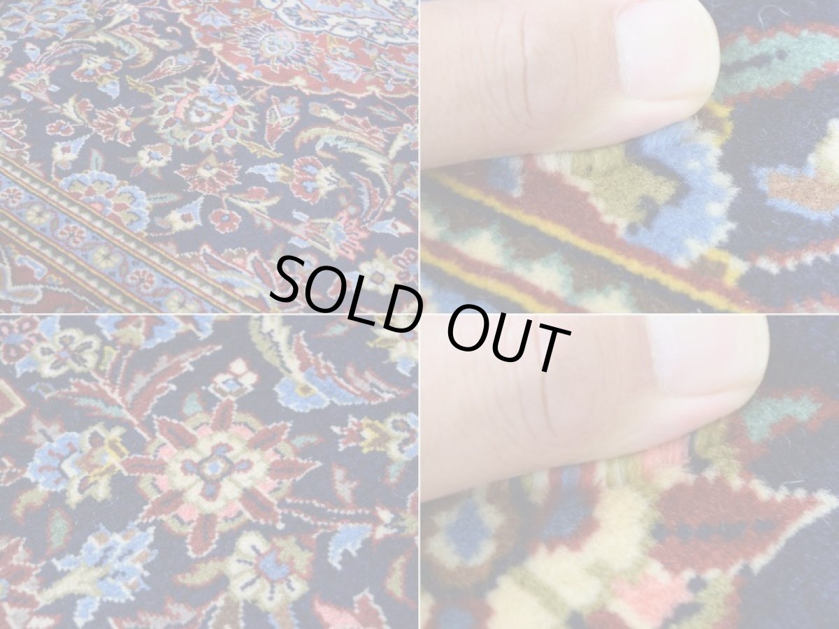 画像17: 新品 ペルシャ 絨毯 カシャーン 産 縦2.2m 横1.5m 3.1㎡ 〜2帖程度 リビング ダイニング 2-3人掛けソファ サイズ 213 x 145 cm No.2673 ウール 手織り ラグ 敷物 カーペット メダリオン 赤 濃紺 n-2673-213145h007-009 (17)