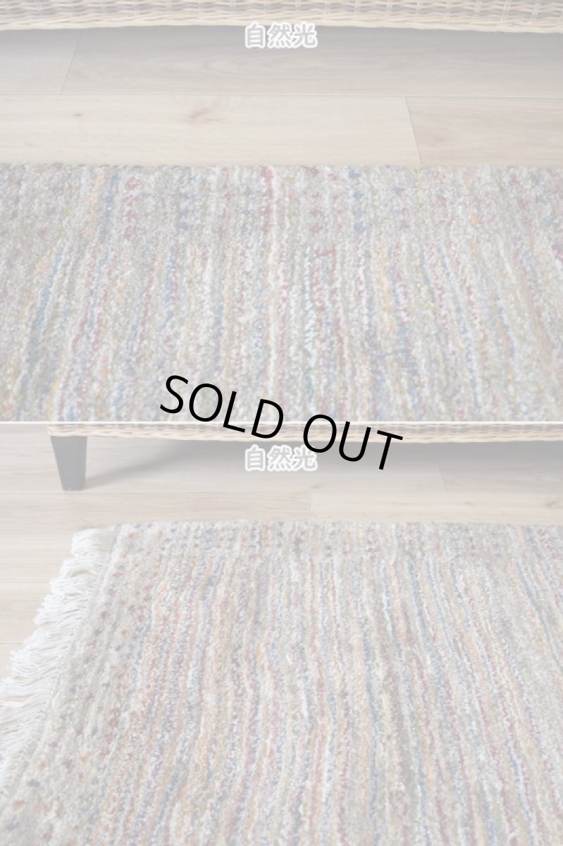 画像6: 新品 ペルシャ ギャッベ 縦1.5m 横1m 2人掛けソファ サイズ 143 × 103 cm No.A540 肉厚 天然 ウール ギャベ 手織り ハンドメイド ラグ 絨毯 カーペット レインボー マルチカラー  クレイジーパターン n-a540-143103h04a55 (6)