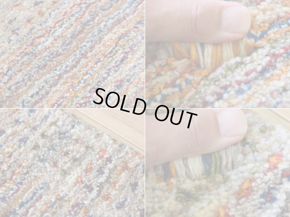 画像17: 新品 ペルシャ ギャッベ 縦1.5m 横1m 2人掛けソファ サイズ 143 × 103 cm No.A540 肉厚 天然 ウール ギャベ 手織り ハンドメイド ラグ 絨毯 カーペット レインボー マルチカラー  クレイジーパターン n-a540-143103h04a55 (17)