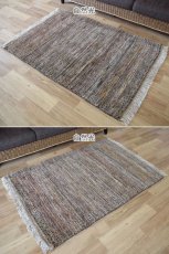 画像4: 新品 ペルシャ ギャッベ 縦1.5m 横1m 2人掛けソファ サイズ 143 × 103 cm No.A540 肉厚 天然 ウール ギャベ 手織り ハンドメイド ラグ 絨毯 カーペット レインボー マルチカラー  クレイジーパターン n-a540-143103h04a55 (4)