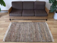 画像1: 新品 ペルシャ ギャッベ 縦1.5m 横1m 2人掛けソファ サイズ 143 × 103 cm No.A540 肉厚 天然 ウール ギャベ 手織り ハンドメイド ラグ 絨毯 カーペット レインボー マルチカラー  クレイジーパターン n-a540-143103h04a55 (1)