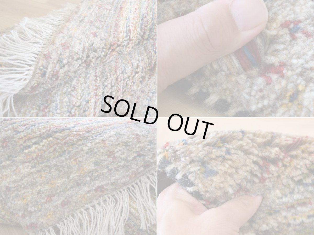 画像18: 新品 ペルシャ ギャッベ 縦1.5m 横1m 2人掛けソファ サイズ 143 × 103 cm No.A540 肉厚 天然 ウール ギャベ 手織り ハンドメイド ラグ 絨毯 カーペット レインボー マルチカラー  クレイジーパターン n-a540-143103h04a55 (18)