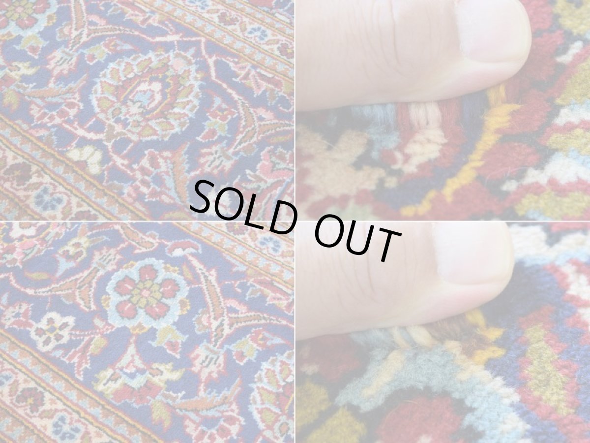 画像17: 良品 ペルシャ 絨毯 カシャーン 縦3m 横2m 6㎡ 〜6帖 リビング ダイニング 3人掛けソファ コーナーソファ 大判 サイズ 335 x 200 cm No.R325 肉厚 ウール 手織り トライバル ラグ 敷物 マット カーペット メダリオン ヴィンテージ ビンテージ 赤 ネイビー b-r325-335200h523a034 (17)