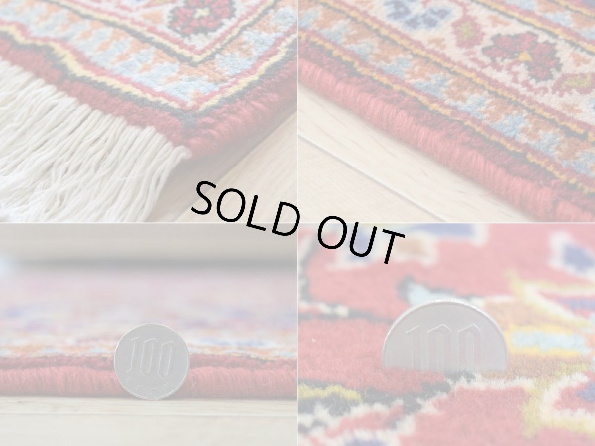 画像20: 良品 ペルシャ 絨毯 カシャーン 縦3m 横2m 6㎡ 〜6帖 リビング ダイニング 3人掛けソファ コーナーソファ 大判 サイズ 335 x 200 cm No.R325 肉厚 ウール 手織り トライバル ラグ 敷物 マット カーペット メダリオン ヴィンテージ ビンテージ 赤 ネイビー b-r325-335200h523a034 (20)