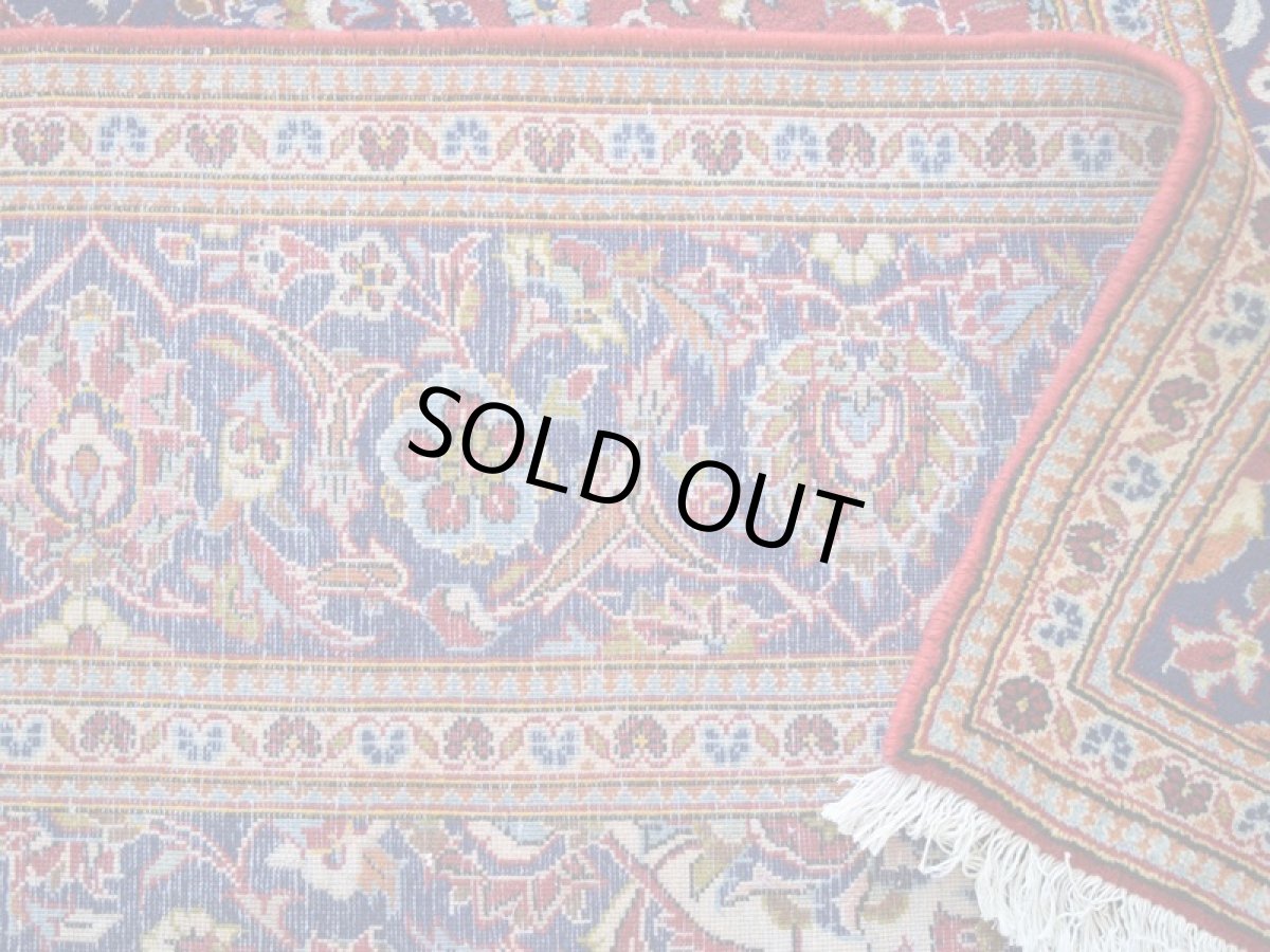 画像12: 良品 ペルシャ 絨毯 カシャーン 縦3m 横2m 6㎡ 〜6帖 リビング ダイニング 3人掛けソファ コーナーソファ 大判 サイズ 335 x 200 cm No.R325 肉厚 ウール 手織り トライバル ラグ 敷物 マット カーペット メダリオン ヴィンテージ ビンテージ 赤 ネイビー b-r325-335200h523a034 (12)