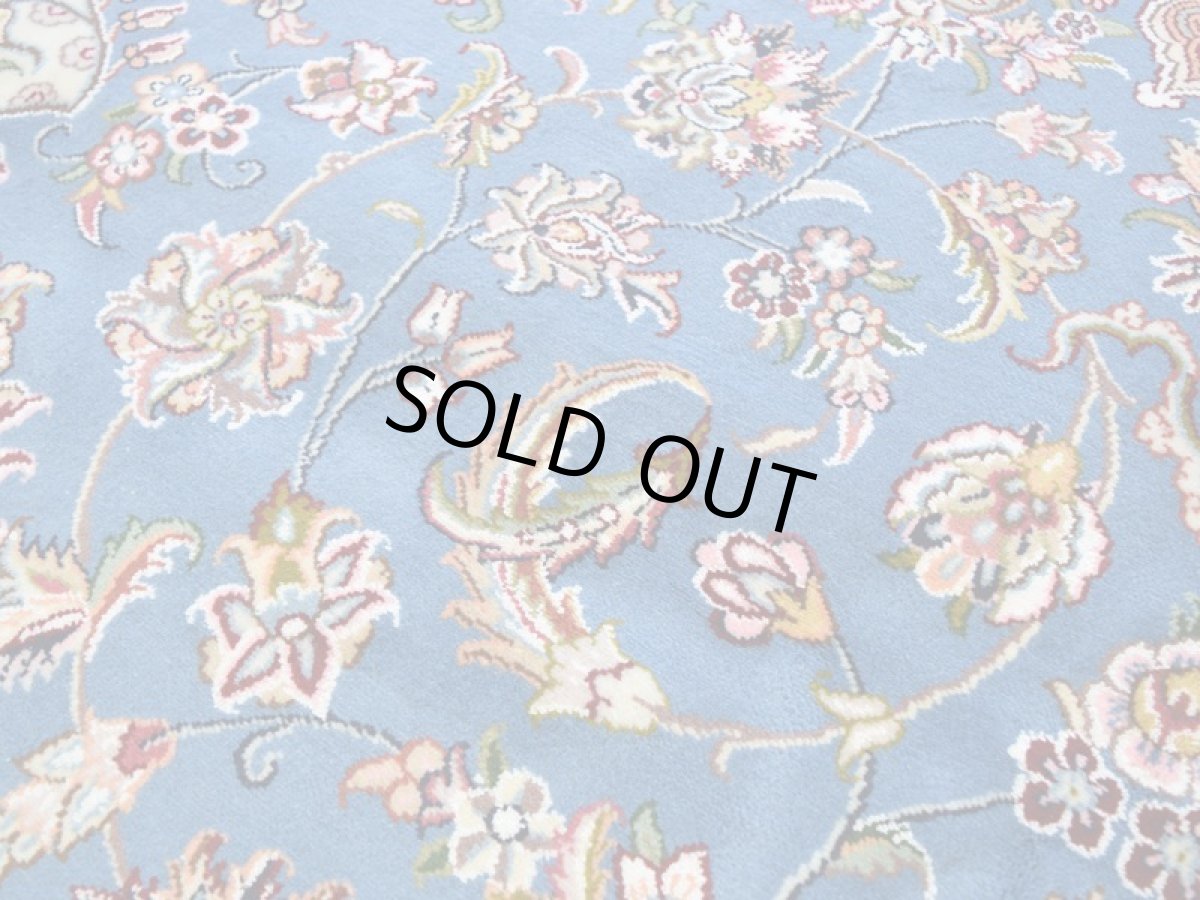 画像10: 新品 ペルシャ 絨毯 カシュマール 産  縦3m 横2m 6㎡ 〜6帖程度 リビング ダイニング 3人掛けソファ コーナーソファ 大判 サイズ 300 x 200 cm No.2265 ウール 手織り トライバル ラグ 敷物 カーペット メダリオン 水色 スカイブルー n-2265-300200s0961a0022 (10)