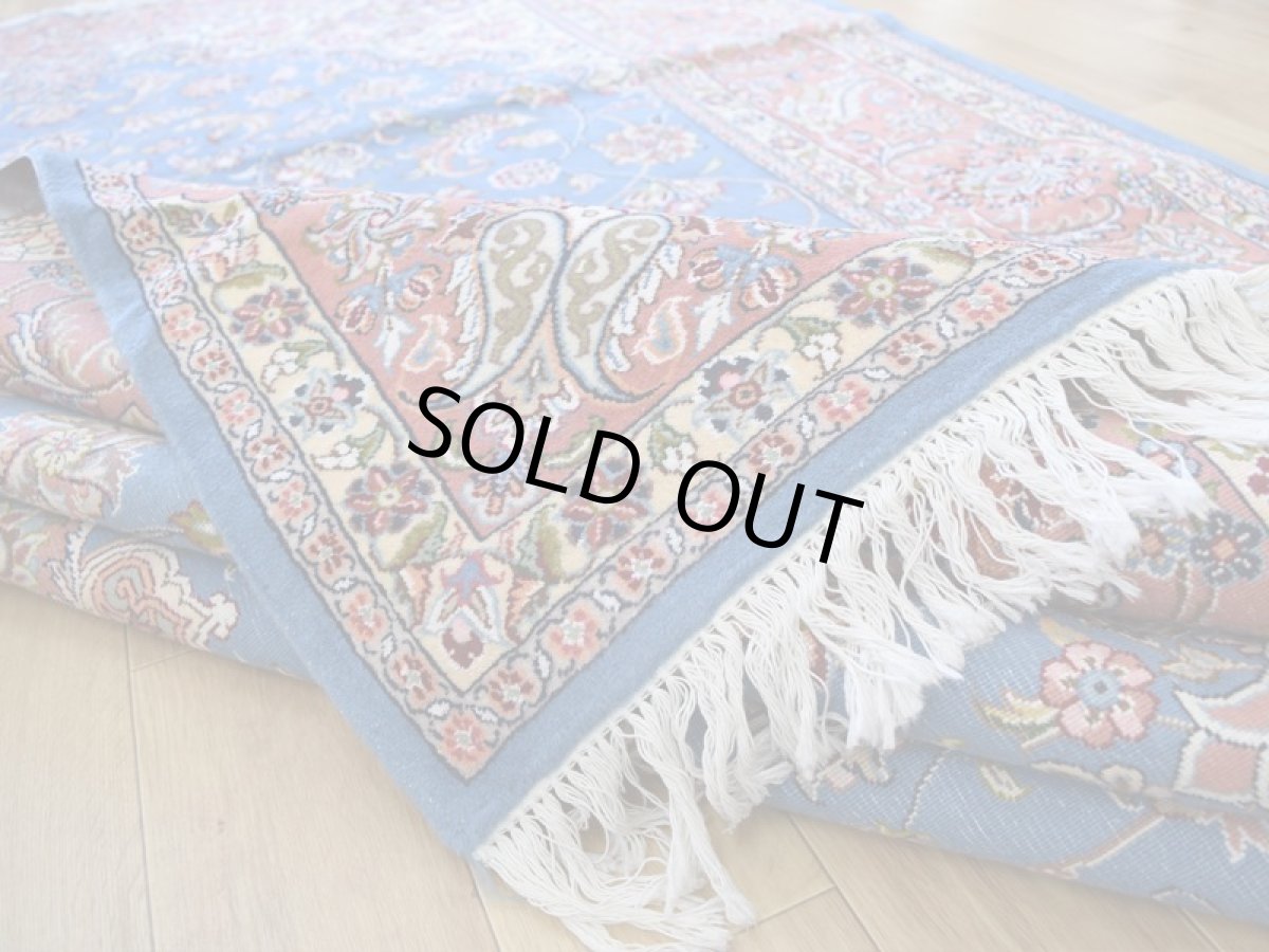 画像13: 新品 ペルシャ 絨毯 カシュマール 産  縦3m 横2m 6㎡ 〜6帖程度 リビング ダイニング 3人掛けソファ コーナーソファ 大判 サイズ 300 x 200 cm No.2265 ウール 手織り トライバル ラグ 敷物 カーペット メダリオン 水色 スカイブルー n-2265-300200s0961a0022 (13)