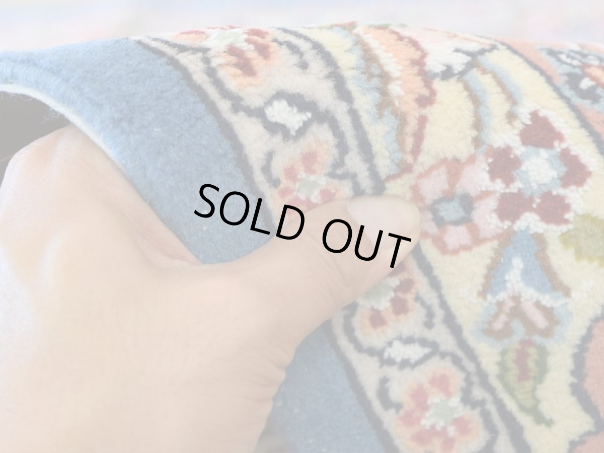 画像12: 新品 ペルシャ 絨毯 カシュマール 産  縦3m 横2m 6㎡ 〜6帖程度 リビング ダイニング 3人掛けソファ コーナーソファ 大判 サイズ 300 x 200 cm No.2265 ウール 手織り トライバル ラグ 敷物 カーペット メダリオン 水色 スカイブルー n-2265-300200s0961a0022 (12)