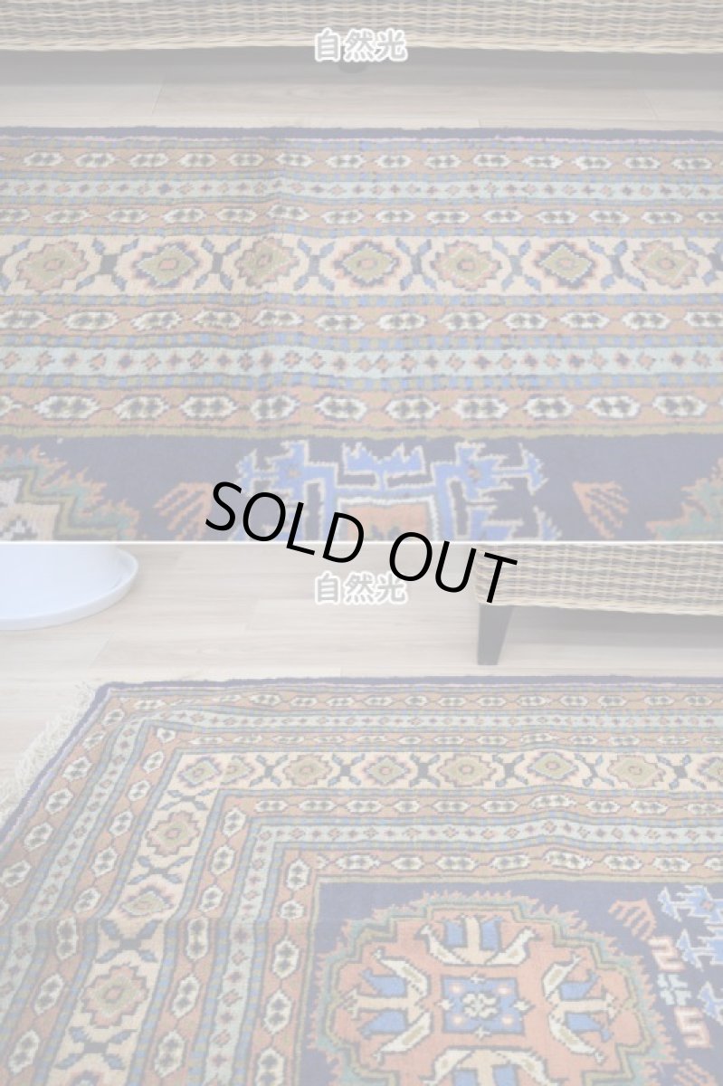 画像6: 良品 ペルシャ 部族絨毯 アルデビル 縦3m 横2m 6㎡ 6帖 リビング ダイニング 3人掛けソファ サイズ 298 x 215 cm No.1962 ウール 手織り ハンドメイド トライバル ラグ マット カーペット ネイビー 幾何学模様 民族柄 ビンテージ ヴィンテージ b-1962-298215s032a003 (6)