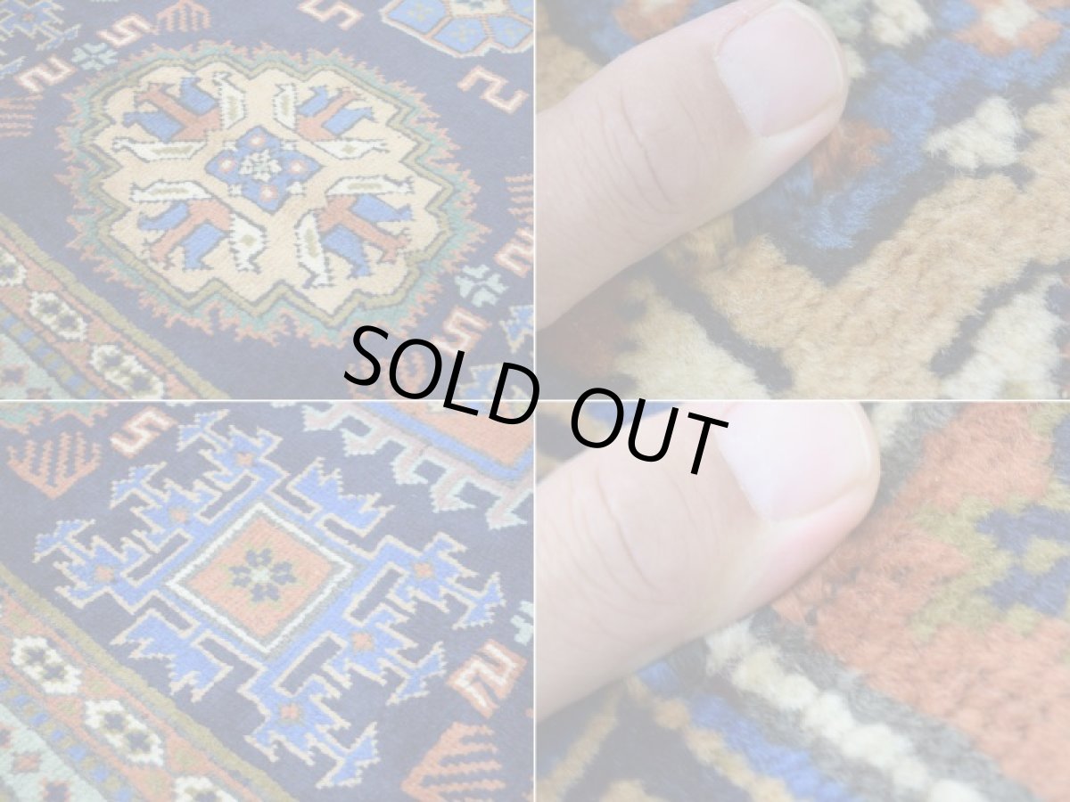 画像16: 良品 ペルシャ 部族絨毯 アルデビル 縦3m 横2m 6㎡ 6帖 リビング ダイニング 3人掛けソファ サイズ 298 x 215 cm No.1962 ウール 手織り ハンドメイド トライバル ラグ マット カーペット ネイビー 幾何学模様 民族柄 ビンテージ ヴィンテージ b-1962-298215s032a003 (16)