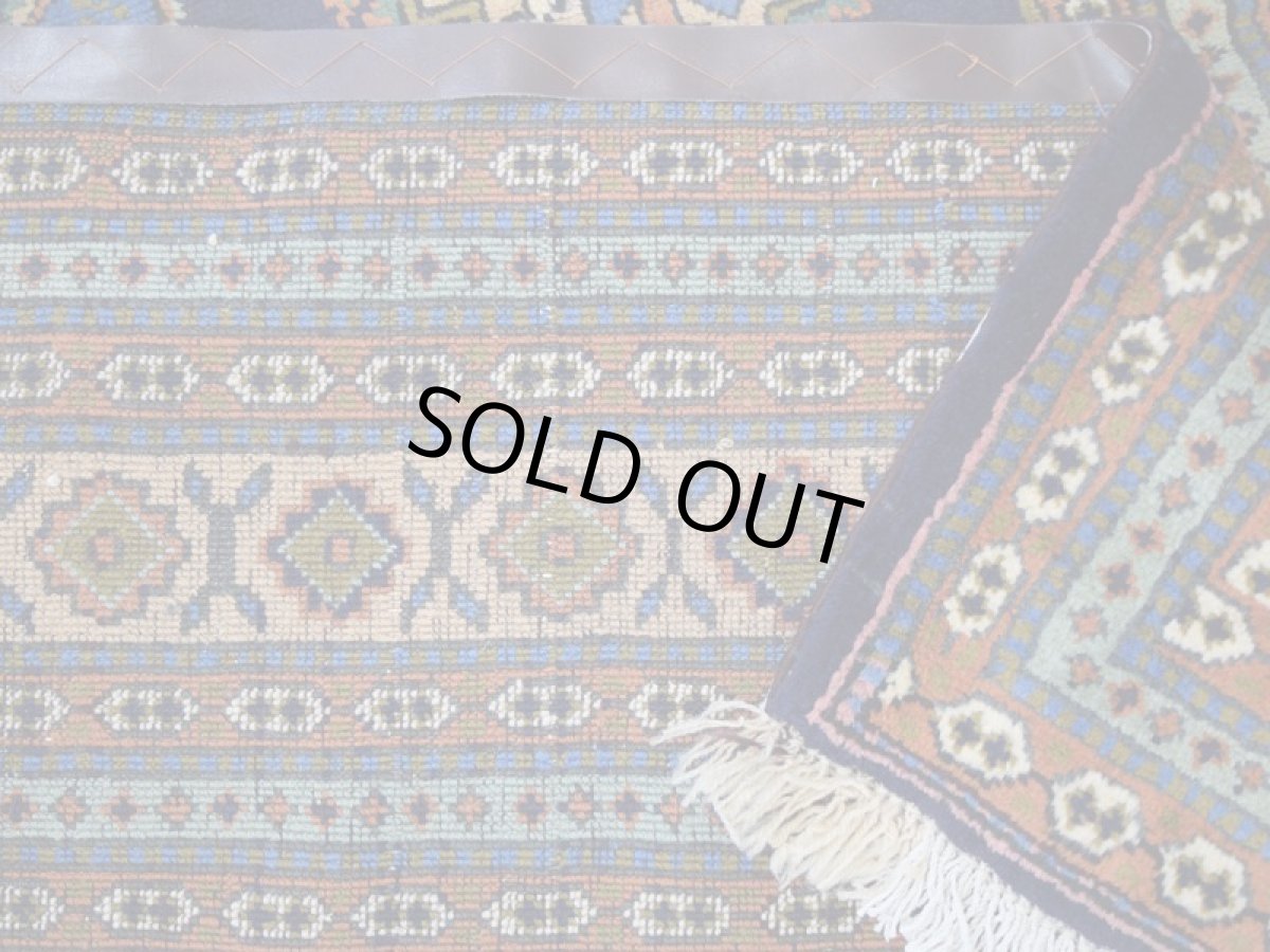 画像15: 良品 ペルシャ 部族絨毯 アルデビル 縦3m 横2m 6㎡ 6帖 リビング ダイニング 3人掛けソファ サイズ 298 x 215 cm No.1962 ウール 手織り ハンドメイド トライバル ラグ マット カーペット ネイビー 幾何学模様 民族柄 ビンテージ ヴィンテージ b-1962-298215s032a003 (15)