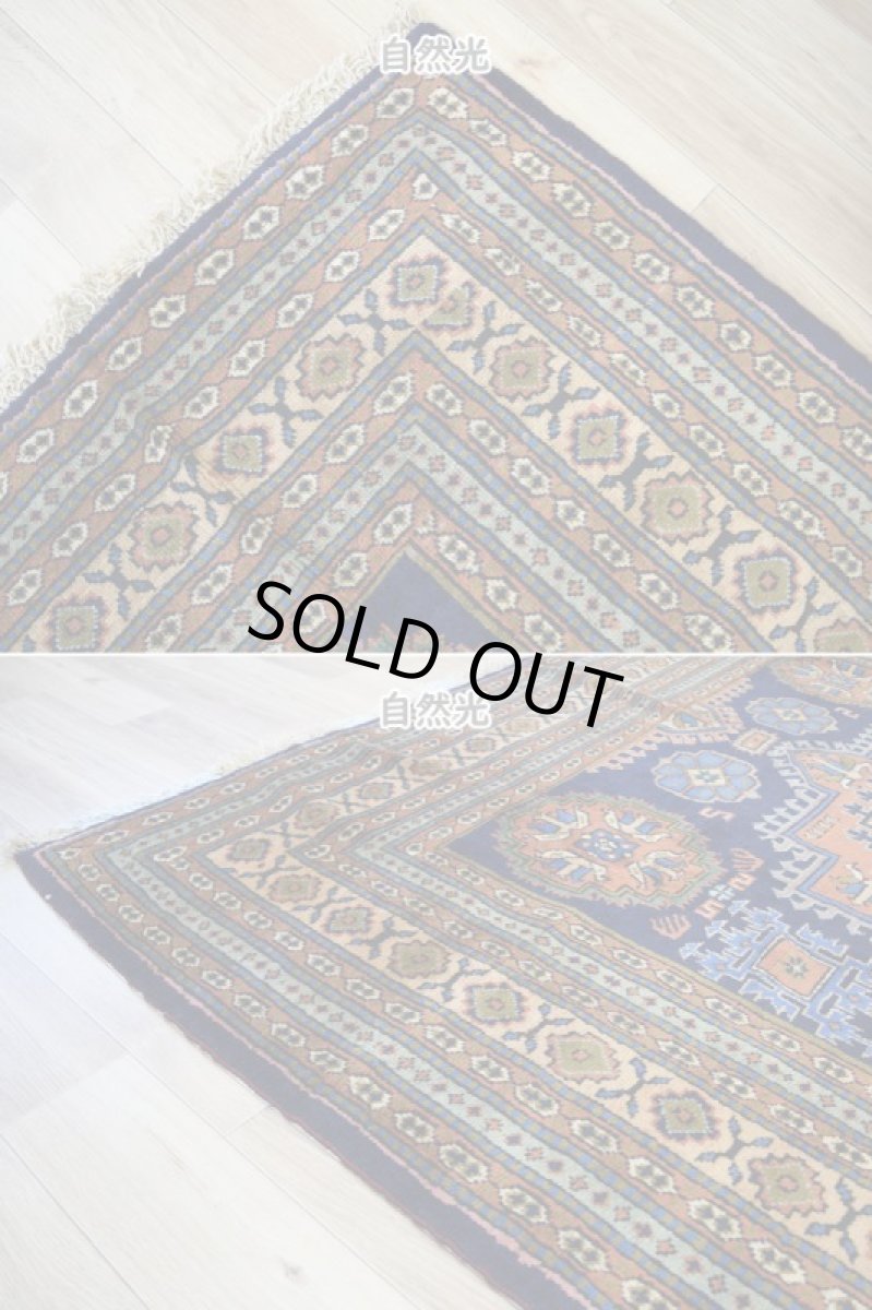 画像8: 良品 ペルシャ 部族絨毯 アルデビル 縦3m 横2m 6㎡ 6帖 リビング ダイニング 3人掛けソファ サイズ 298 x 215 cm No.1962 ウール 手織り ハンドメイド トライバル ラグ マット カーペット ネイビー 幾何学模様 民族柄 ビンテージ ヴィンテージ b-1962-298215s032a003 (8)