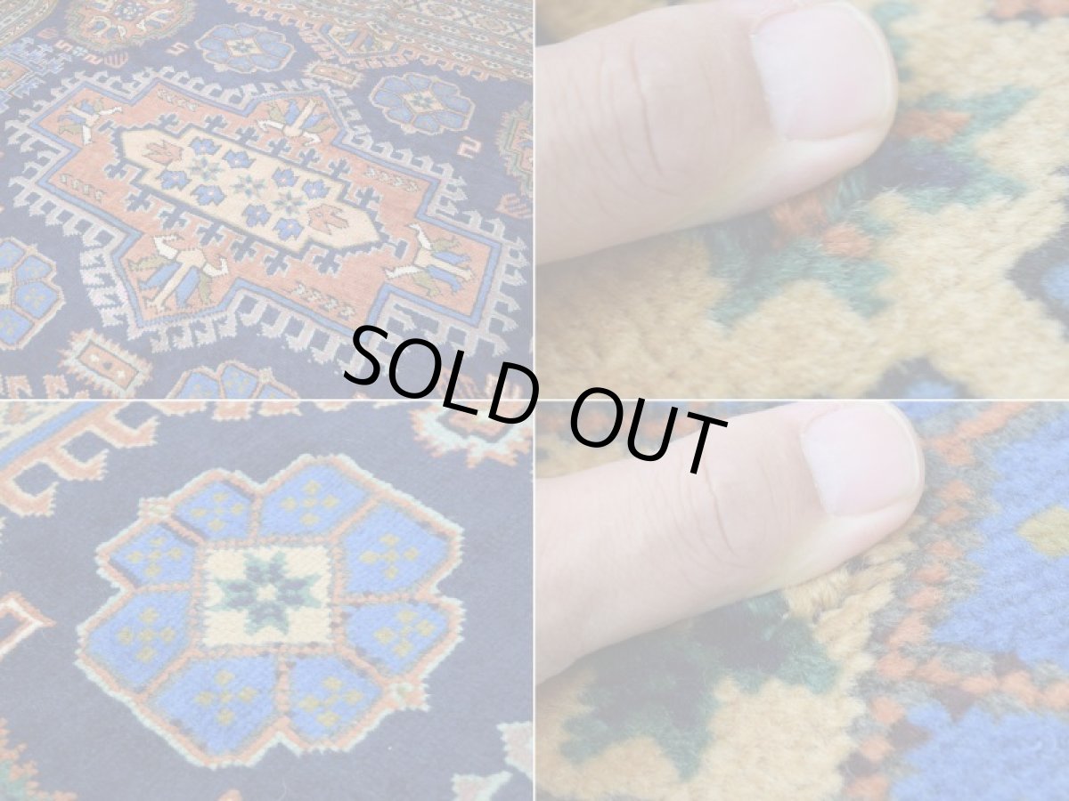 画像17: 良品 ペルシャ 部族絨毯 アルデビル 縦3m 横2m 6㎡ 6帖 リビング ダイニング 3人掛けソファ サイズ 298 x 215 cm No.1962 ウール 手織り ハンドメイド トライバル ラグ マット カーペット ネイビー 幾何学模様 民族柄 ビンテージ ヴィンテージ b-1962-298215s032a003 (17)