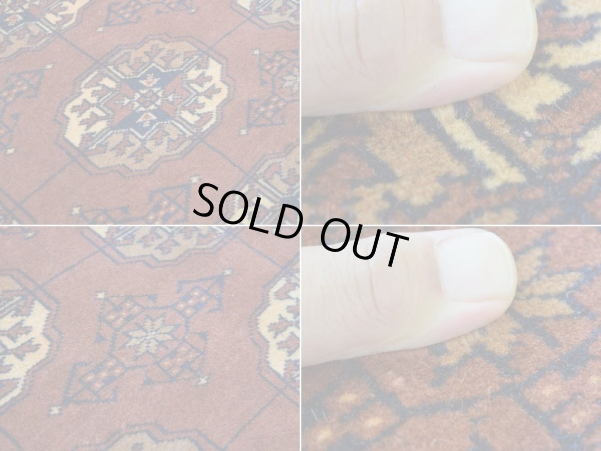 画像15: 良品 ペルシャ 部族絨毯 トルクメン 縦3m 横2m 6㎡ 6帖 リビング ダイニング 3人掛けソファ サイズ 300 x 210 cm No.P536 ウール 手織り ハンドメイド トライバル ラグ マット カーペット 茶 ブラウン ギュル 幾何学模様 民族柄 ビンテージ ヴィンテージ b-p536-300210h073a084 (15)