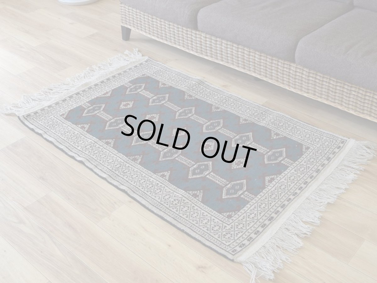画像2: 新品 ペルシャ 部族絨毯 トルクメン 縦1.2m 横0.8m アクセント ラグ サイズ 120 x 80 cm No.F135 天然 肉厚 ウール 手織り ハンドメイド トライバル ラグ マット カーペット ターコイズ 緑 グリーン ギュル 幾何学模様 民族柄 n-f135-120080h001 (2)