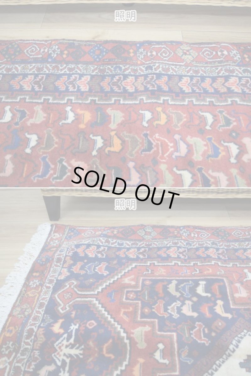 画像5: 良品 ペルシャ 部族絨毯 シールジャーン 縦1.8m 横1.3m 2.3㎡ ~2.5帖 2人掛けソファ サイズ 175 x 130 cm No.A766 ウール 手織り ハンドメイド トライバル ラグ カーペット 民族柄 b-a766-175130h072a153 (5)