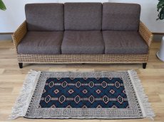 画像1: 新品 ペルシャ 部族絨毯 トルクメン 縦1.2m 横0.8m アクセント ラグ サイズ 120 x 80 cm No.F135 天然 肉厚 ウール 手織り ハンドメイド トライバル ラグ マット カーペット ターコイズ 緑 グリーン ギュル 幾何学模様 民族柄 n-f135-120080h001 (1)