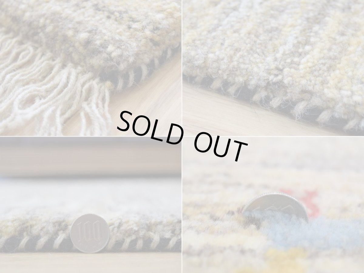 画像20: 新品 ペルシャ ギャッベ 縦2.3m 横2.1m 5㎡ 〜5帖 リビング ダイニング 2-3人掛けソファ サイズ 228 × 209 cm No.A573 肉厚 天然 ウール ギャベ 手織り ハンドメイド ラグ 絨毯 カーペット リビングダイニングルームやベッドサイドに 動物 生命の樹 柄 生成り クリーム ベージュ 茶 グレー 原毛系 n-a573-228209h715a276 (20)