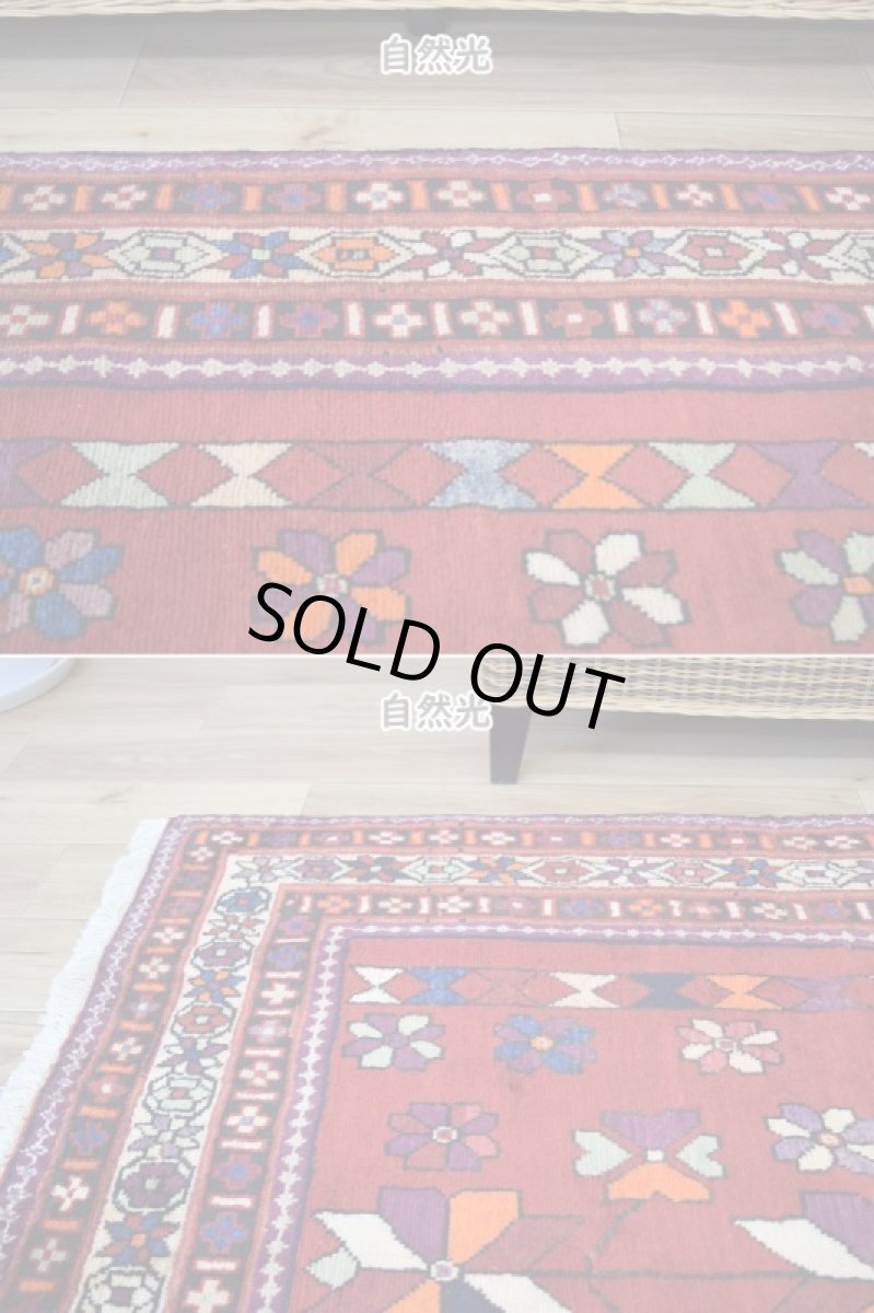 画像5: 良品 ペルシャ 部族絨毯 シールジャーン 縦2.5m 横2m 4.8㎡ 5帖程度 リビング ダイニング 3人掛けソファ サイズ 250 x 190 cm No.A772 肉厚 ウール 手織り ハンドメイド トライバル ラグ カーペット 赤 花柄 幾何学模様 民族柄 b-a772-250190h055a517 (5)