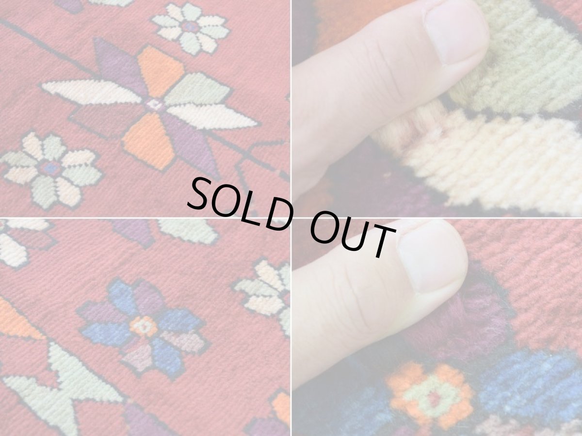 画像15: 良品 ペルシャ 部族絨毯 シールジャーン 縦2.5m 横2m 4.8㎡ 5帖程度 リビング ダイニング 3人掛けソファ サイズ 250 x 190 cm No.A772 肉厚 ウール 手織り ハンドメイド トライバル ラグ カーペット 赤 花柄 幾何学模様 民族柄 b-a772-250190h055a517 (15)