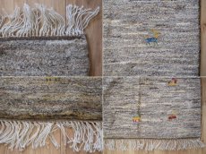 画像19: 新品 ペルシャ ギャッベ 縦2m 横2m 4㎡ 〜4帖程度 リビング ダイニング 2-3人掛けソファ 正方形 スクエア サイズ 196 × 206 cm No.A584 肉厚 天然 ウール ギャベ 手織り ハンドメイド ラグ 絨毯 カーペット 生成り クリーム ベージュ 茶 ライトグレー 原毛系 n-a584-196206h044a275 (19)