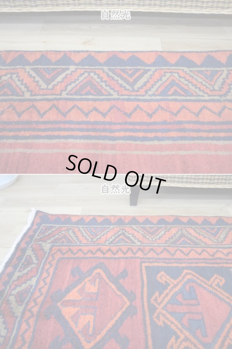 画像5: 良品 ペルシャ 部族絨毯  ロリ 縦2.7m 横1.9m 5㎡ 〜5帖 リビング ダイニング 2〜3人掛けソファ サイズ 265 x 185 cm No.A644 ウール 手織り ハンドメイド トライバル ラグ 部族絨毯 マット カーペット 幾何学模様 民族柄  赤 b-a644-265185h563a574 (5)