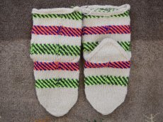画像2: 新品 イラン製 ウール ミドル 25-26 cm 手編み靴下 ニットルームソックス Long Knit Room Socks n-wm2526-1h4a5 (2)