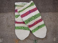 画像1: 新品 イラン製 ウール ミドル 25-26 cm 手編み靴下 ニットルームソックス Long Knit Room Socks n-wm2526-1h4a5 (1)