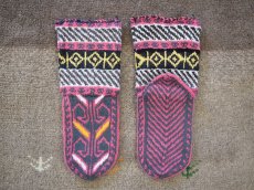 画像2: 新品 イラン製 アクリル混ウール ミドル 25-26 cm 手編み靴下 ニットルームソックス Long Knit Room Socks n-am2526-3h4a5 (2)