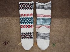 画像2: 新品 イラン製 アクリル混ウール ロング 25-26 cm 手編み靴下 ニットルームソックス Long Knit Room Socks n-al2526-4h5a7 (2)