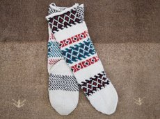 画像1: 新品 イラン製 アクリル混ウール ロング 25-26 cm 手編み靴下 ニットルームソックス Long Knit Room Socks n-al2526-4h5a7 (1)