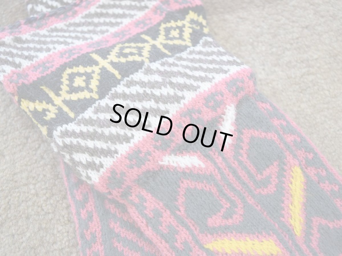 画像3: 新品 イラン製 アクリル混ウール ミドル 25-26 cm 手編み靴下 ニットルームソックス Long Knit Room Socks n-am2526-3h4a5 (3)