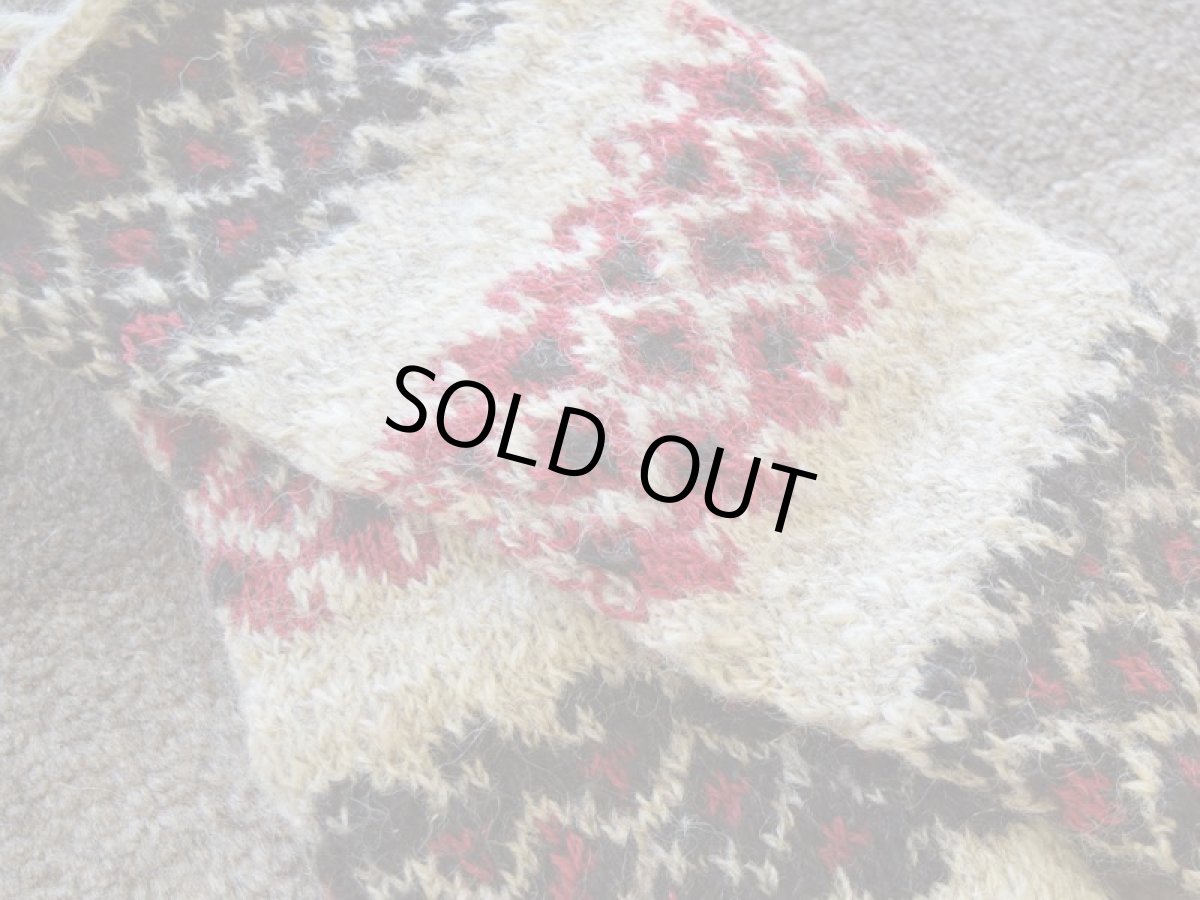 画像3: 新品 イラン製 ウール ミドル 24-25 cm 手編み靴下 ニットルームソックス Long Knit Room Socks n-wm2425-8h4a5 (3)